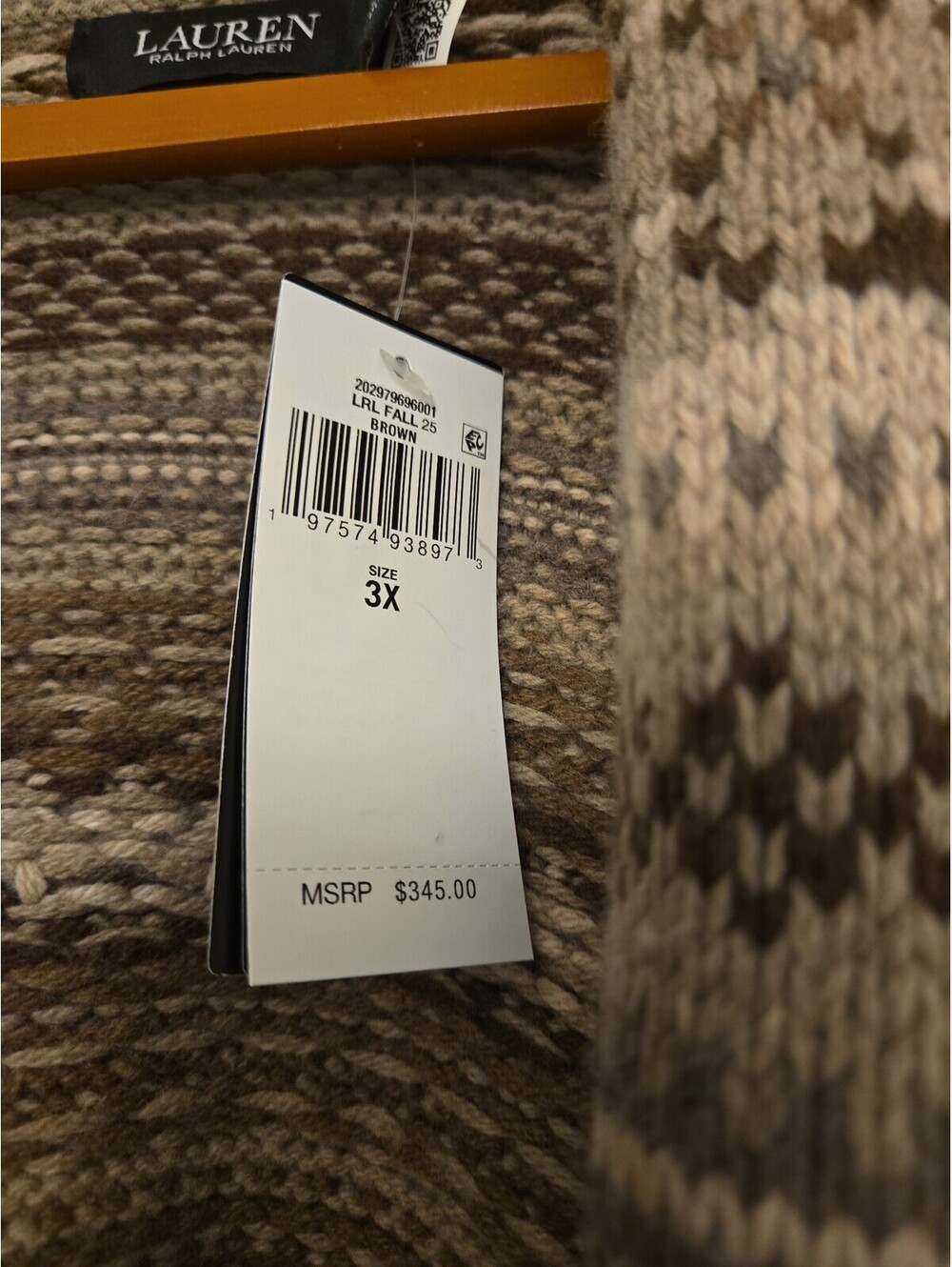 Lauren Ralph Lauren Fair Isle Belted Wool-Blend Cardigan - Picture 5 of 7